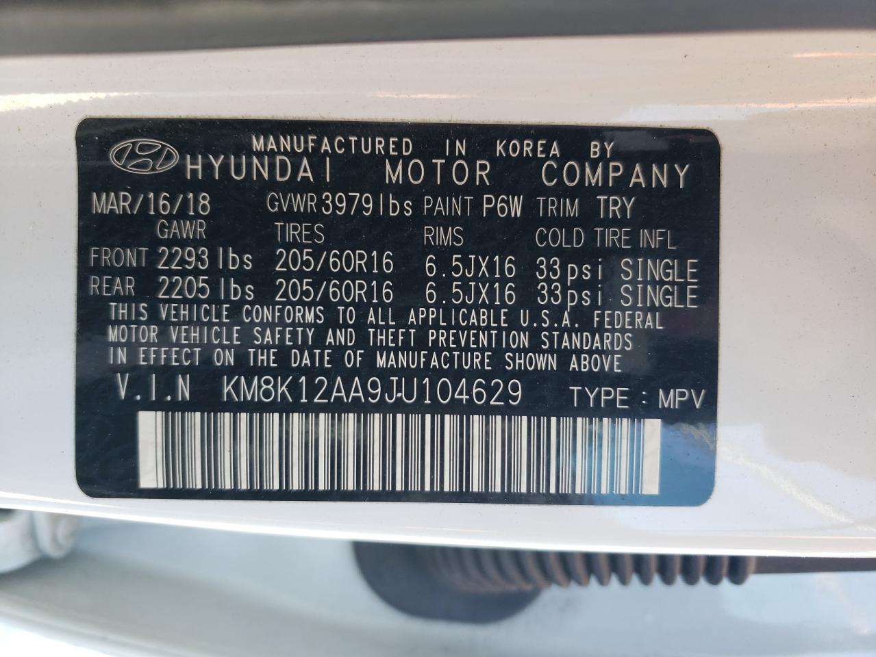 Photo 11 VIN: KM8K12AA9JU104629 - HYUNDAI KONA 