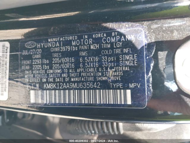 Photo 8 VIN: KM8K12AA9MU635642 - HYUNDAI KONA 