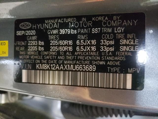 Photo 9 VIN: KM8K12AAXMU663689 - HYUNDAI KONA SE 