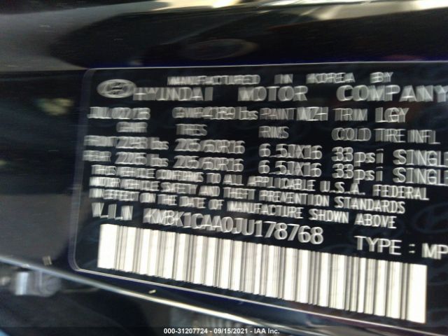 Photo 8 VIN: KM8K1CAA0JU178768 - HYUNDAI KONA 