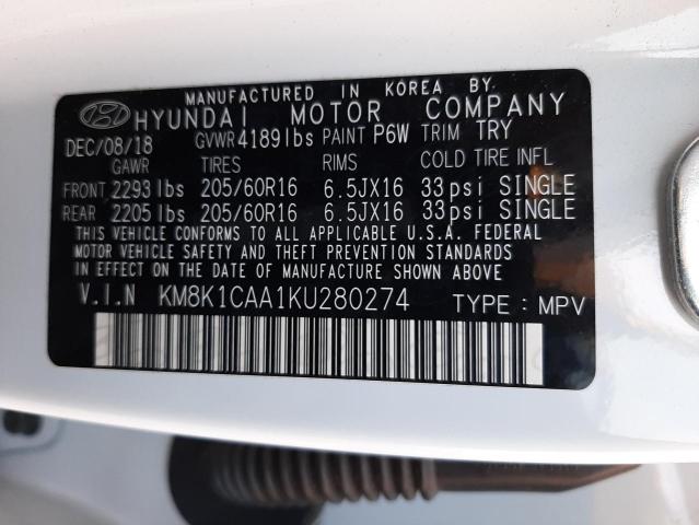 Photo 12 VIN: KM8K1CAA1KU280274 - HYUNDAI KONA SE 