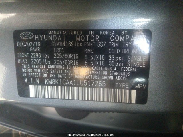 Photo 8 VIN: KM8K1CAA1LU517265 - HYUNDAI KONA 