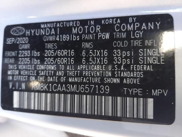 Photo 9 VIN: KM8K1CAA3MU657139 - HYUNDAI KONA SE 