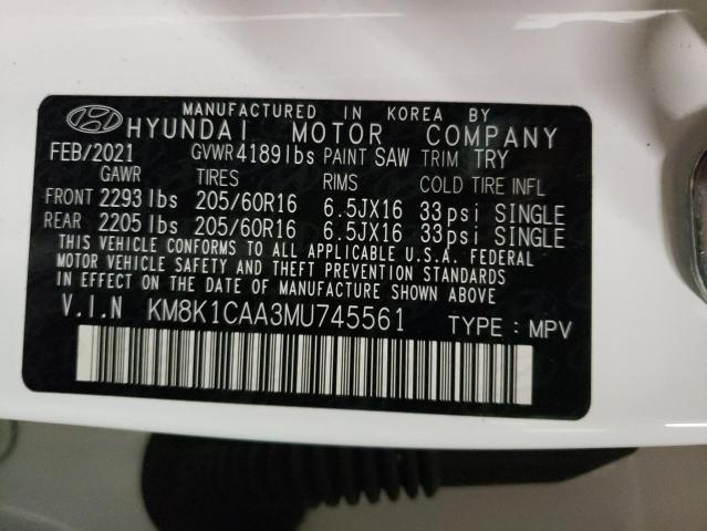 Photo 9 VIN: KM8K1CAA3MU745561 - HYUNDAI KONA SE 