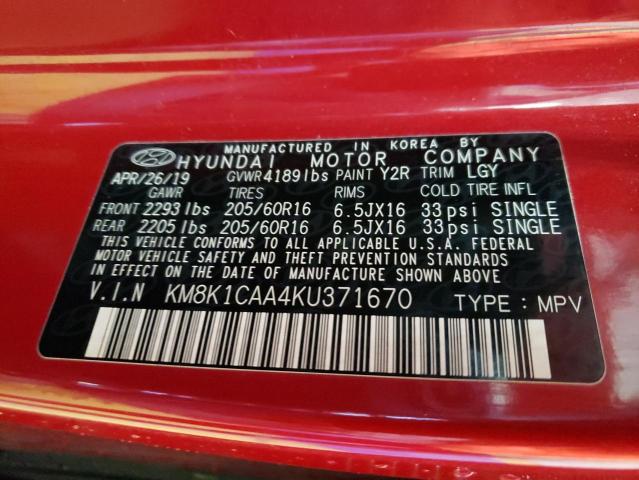 Photo 13 VIN: KM8K1CAA4KU371670 - HYUNDAI KONA SE 