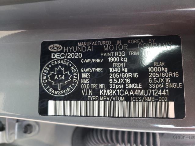 Photo 9 VIN: KM8K1CAA4MU712441 - HYUNDAI KONA SE 