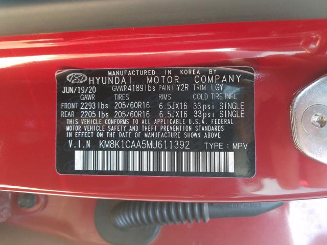 Photo 9 VIN: KM8K1CAA5MU611392 - HYUNDAI KONA SE 