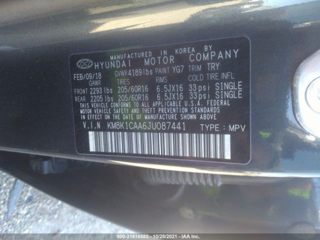 Photo 8 VIN: KM8K1CAA6JU087441 - HYUNDAI KONA 