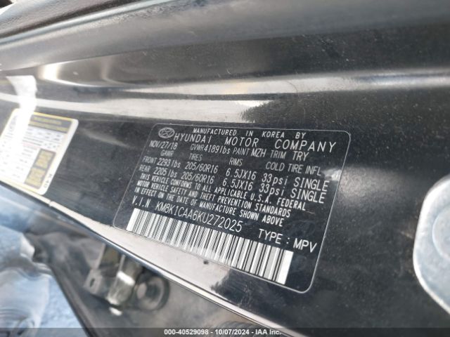 Photo 8 VIN: KM8K1CAA6KU272025 - HYUNDAI KONA 