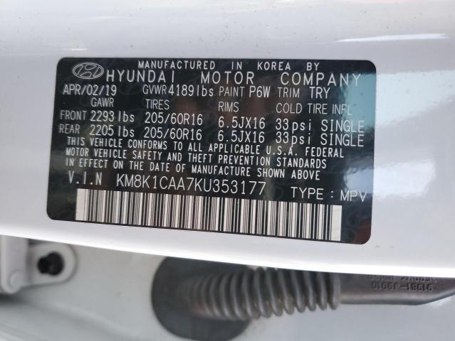 Photo 12 VIN: KM8K1CAA7KU353177 - HYUNDAI KONA 