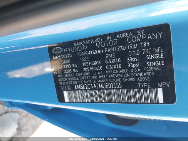 Photo 8 VIN: KM8K1CAA7MU601155 - HYUNDAI KONA 