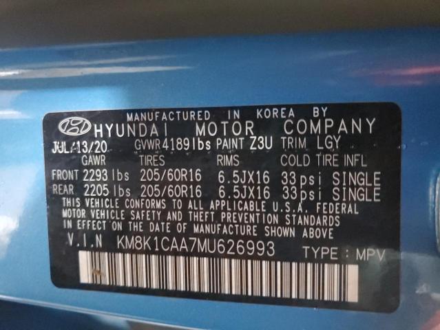 Photo 12 VIN: KM8K1CAA7MU626993 - HYUNDAI KONA SE 