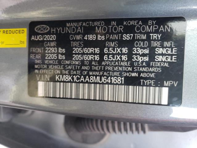 Photo 12 VIN: KM8K1CAA8MU641681 - HYUNDAI KONA 