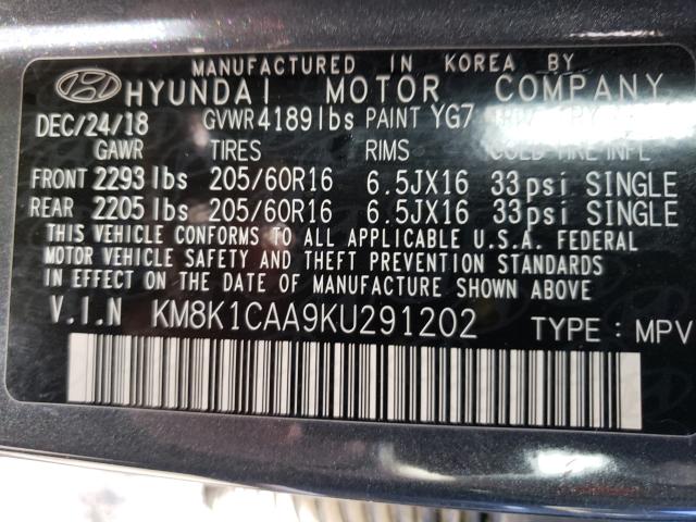 Photo 9 VIN: KM8K1CAA9KU291202 - HYUNDAI KONA 