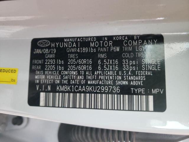 Photo 9 VIN: KM8K1CAA9KU299736 - HYUNDAI KONA SE 