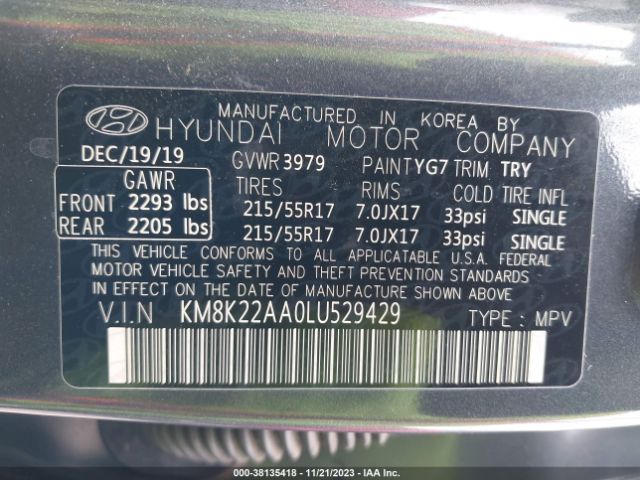 Photo 8 VIN: KM8K22AA0LU529429 - HYUNDAI KONA 