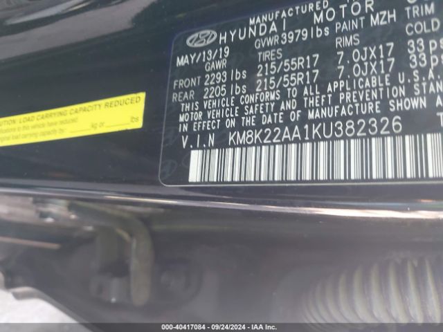 Photo 8 VIN: KM8K22AA1KU382326 - HYUNDAI KONA 