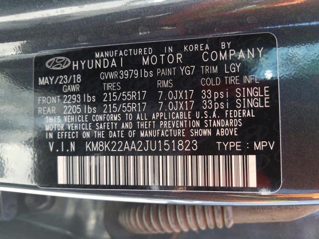 Photo 9 VIN: KM8K22AA2JU151823 - HYUNDAI KONA SEL 