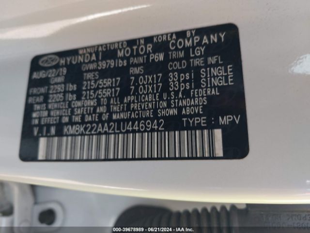 Photo 8 VIN: KM8K22AA2LU446942 - HYUNDAI KONA 