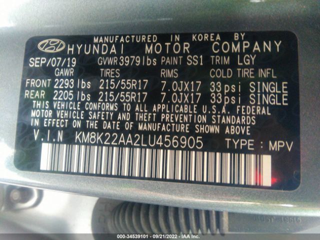 Photo 8 VIN: KM8K22AA2LU456905 - HYUNDAI KONA 