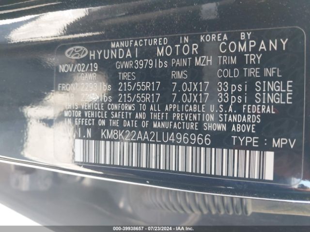 Photo 8 VIN: KM8K22AA2LU496966 - HYUNDAI KONA 