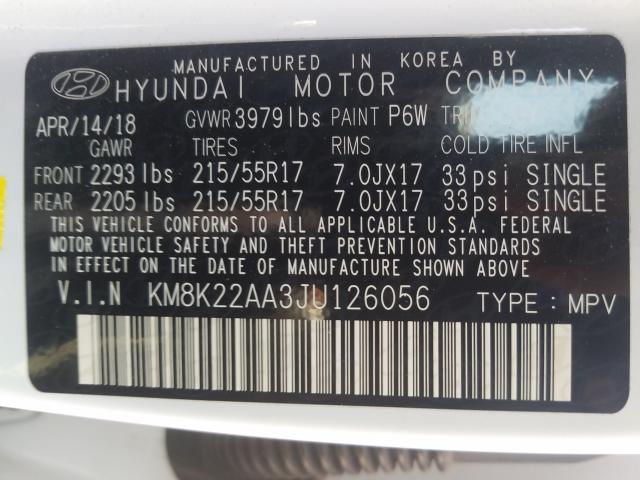 Photo 9 VIN: KM8K22AA3JU126056 - HYUNDAI KONA SEL 