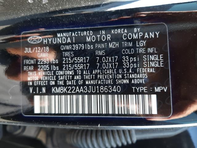 Photo 9 VIN: KM8K22AA3JU186340 - HYUNDAI KONA SEL 