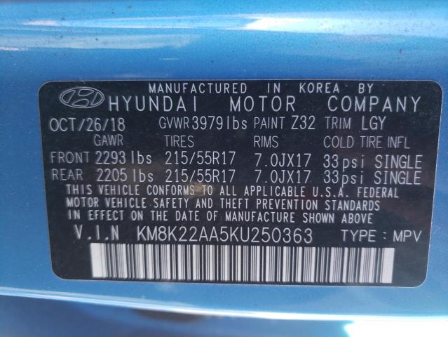 Photo 9 VIN: KM8K22AA5KU250363 - HYUNDAI KONA SEL 