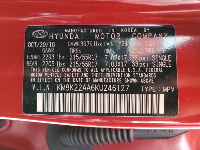 Photo 9 VIN: KM8K22AA6KU246127 - HYUNDAI KONA 