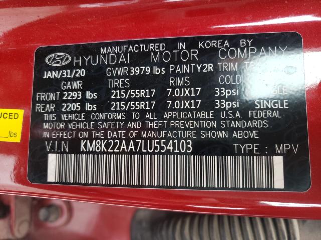 Photo 9 VIN: KM8K22AA7LU554103 - HYUNDAI KONA SEL 