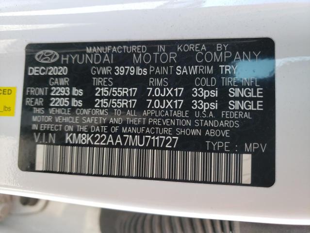 Photo 12 VIN: KM8K22AA7MU711727 - HYUNDAI KONA SEL 