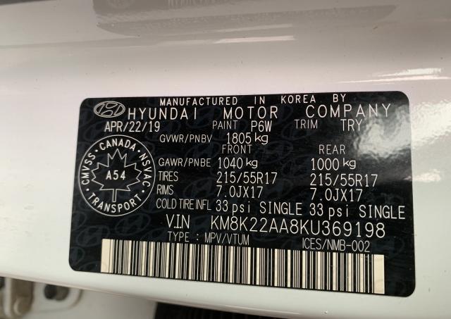 Photo 9 VIN: KM8K22AA8KU369198 - HYUNDAI KONA 