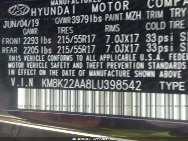 Photo 8 VIN: KM8K22AA8LU398542 - HYUNDAI KONA 