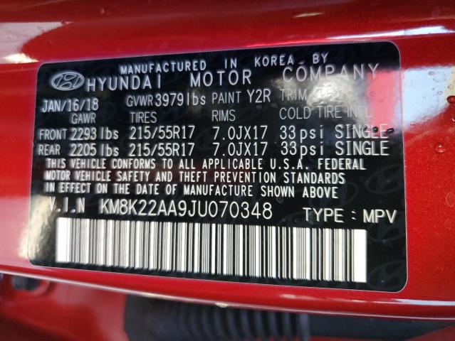 Photo 9 VIN: KM8K22AA9JU070348 - HYUNDAI KONA SEL 