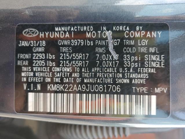 Photo 11 VIN: KM8K22AA9JU081706 - HYUNDAI KONA SEL 