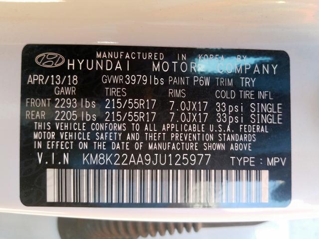 Photo 9 VIN: KM8K22AA9JU125977 - HYUNDAI KONA SEL 