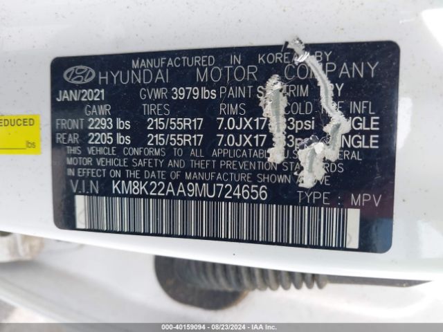 Photo 8 VIN: KM8K22AA9MU724656 - HYUNDAI KONA 