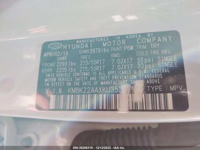 Photo 8 VIN: KM8K22AAXKU353679 - HYUNDAI KONA 