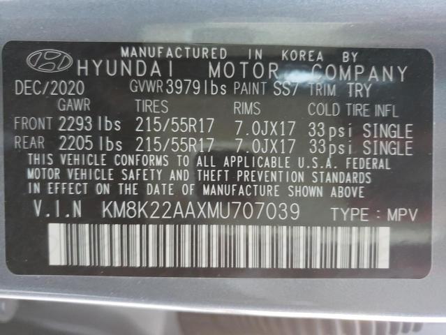 Photo 9 VIN: KM8K22AAXMU707039 - HYUNDAI KONA SEL 