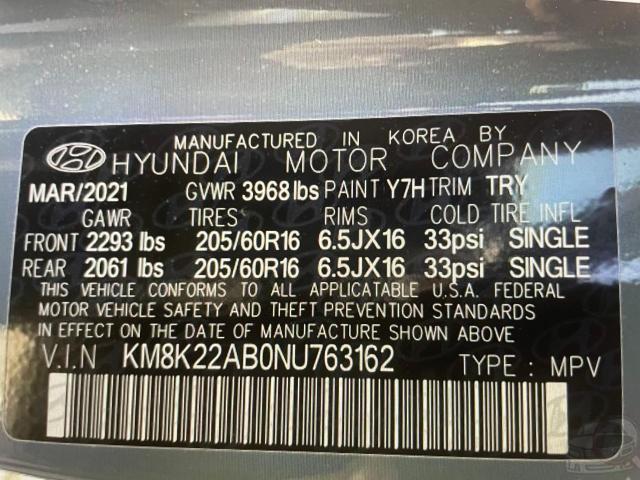 Photo 9 VIN: KM8K22AB0NU763162 - HYUNDAI KONA SEL 