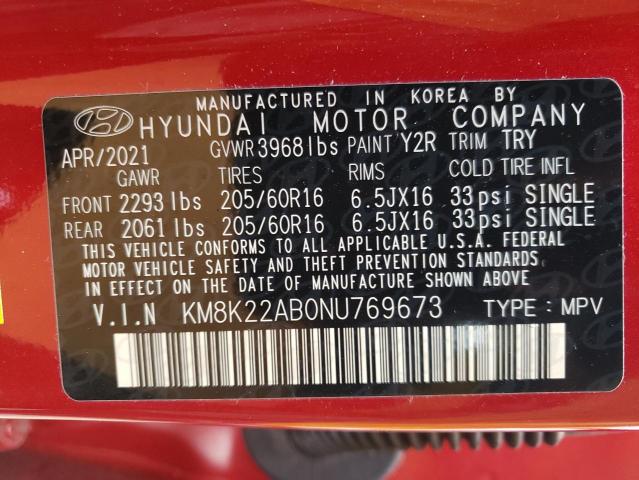 Photo 9 VIN: KM8K22AB0NU769673 - HYUNDAI KONA SEL 