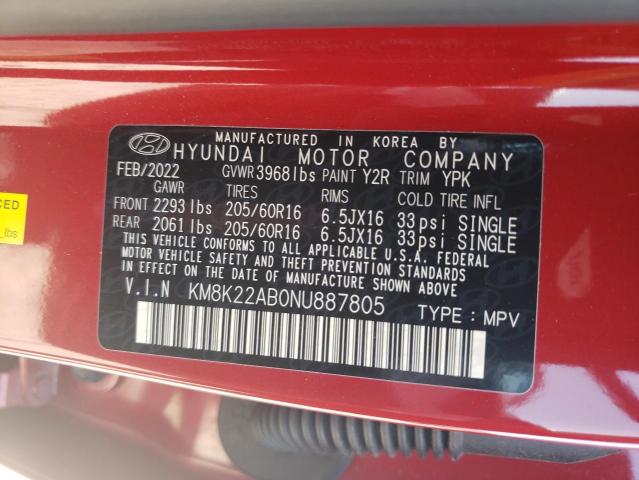 Photo 9 VIN: KM8K22AB0NU887805 - HYUNDAI KONA SEL 