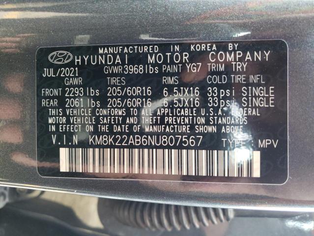 Photo 12 VIN: KM8K22AB6NU807567 - HYUNDAI KONA 