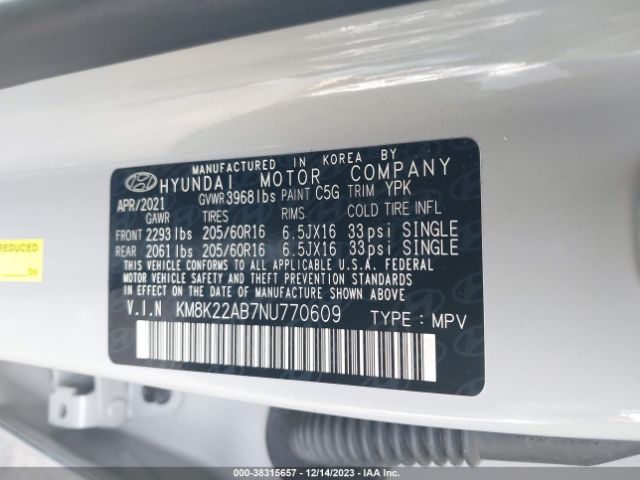 Photo 8 VIN: KM8K22AB7NU770609 - HYUNDAI KONA 