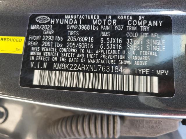 Photo 9 VIN: KM8K22ABXNU763184 - HYUNDAI KONA SEL 