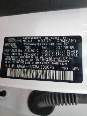 Photo 9 VIN: KM8K23AG3NU139096 - HYUNDAI KONA SEL 