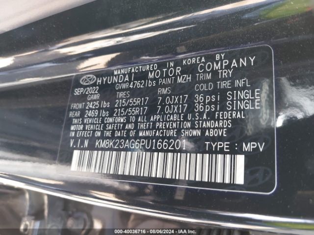 Photo 8 VIN: KM8K23AG6PU166201 - HYUNDAI KONA ELECTRIC 