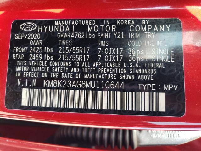 Photo 11 VIN: KM8K23AG8MU110644 - HYUNDAI KONA 