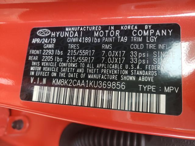 Photo 9 VIN: KM8K2CAA1KU369856 - HYUNDAI KONA SEL 