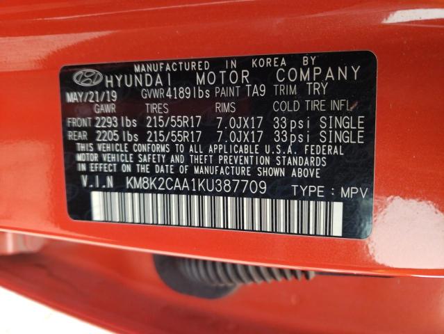 Photo 12 VIN: KM8K2CAA1KU387709 - HYUNDAI KONA SEL 